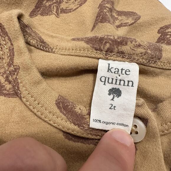 Kate Quinn Brown Sleeping Foxes Henley Romper - Picture 4 of 6